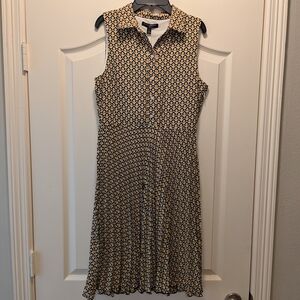 Banana Republic Yellow Geometric Patterned Midi Dress